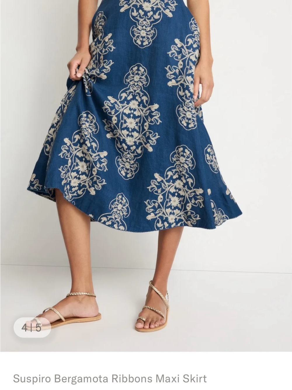 Ribbons Maxi Skirt in Blue